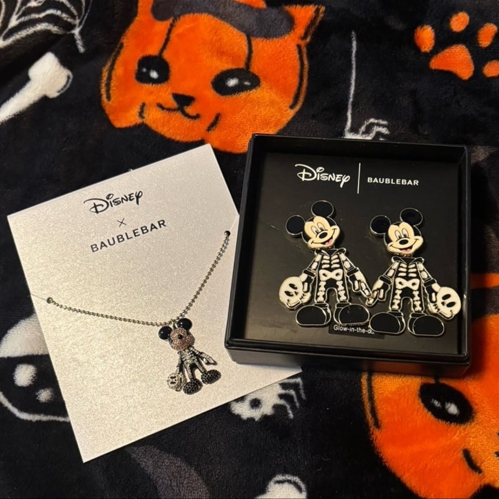 BaubleBar Disney Mickey Mouse Skeleton Jewelry Set - Black and White